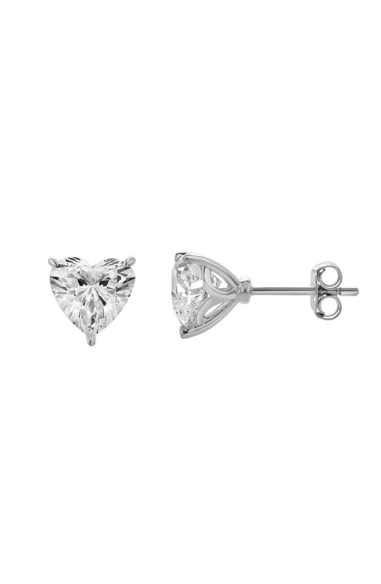 LuvMyJewelry Felicity 14K White Gold Lab Grown Heart Solitaire Diamond Earrings - 2.06 Cts, Alternate, color, 14K White Gold