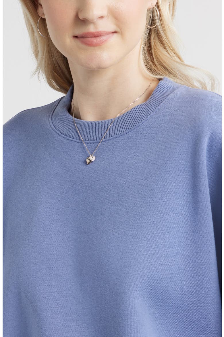 Relaxed Cotton Blend Sweatshirt, Alternate, color, BLUE FROST