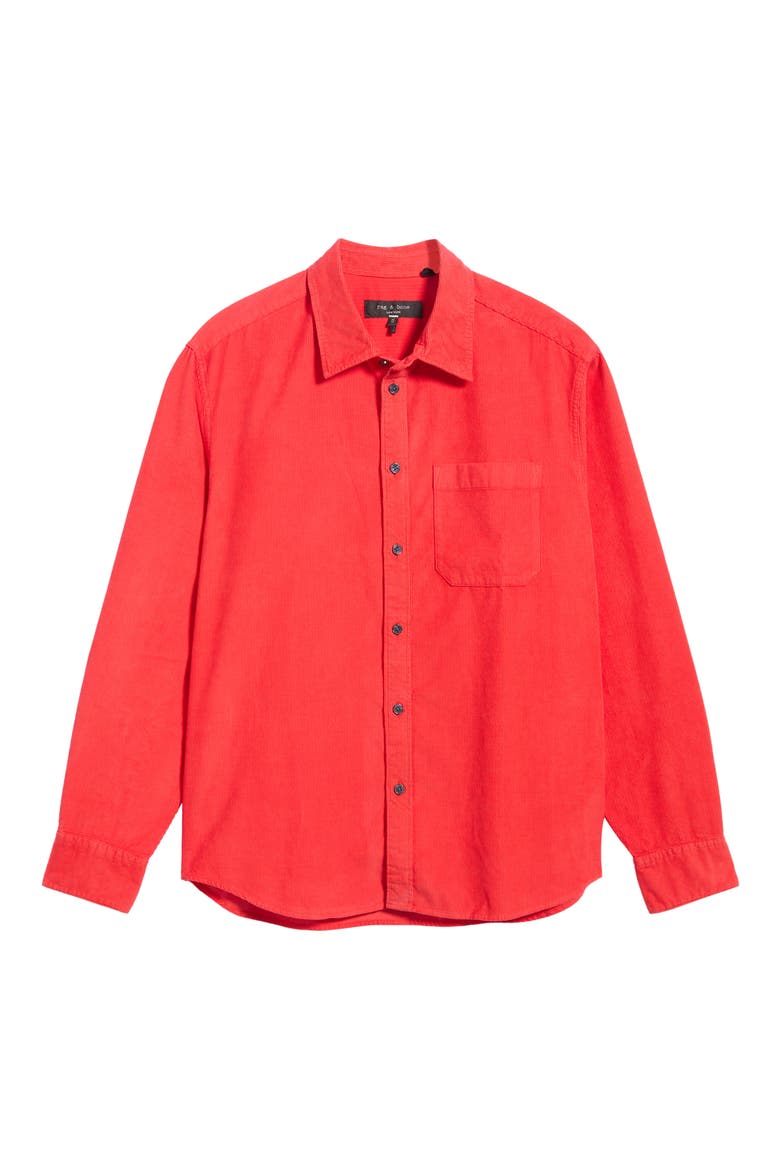 Relaxed Corduroy Shirt Jacket, Alternate, color, RED