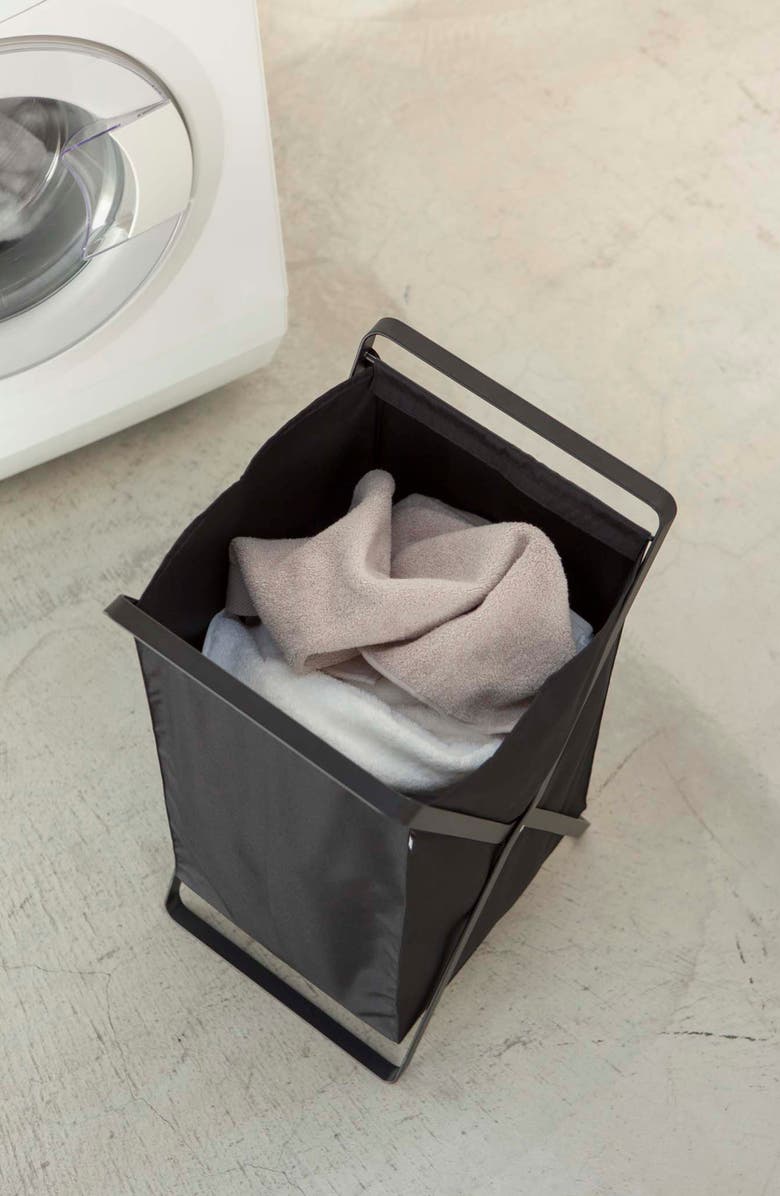 Yamazaki Tower Laundry Hamper, Alternate, color, Black
