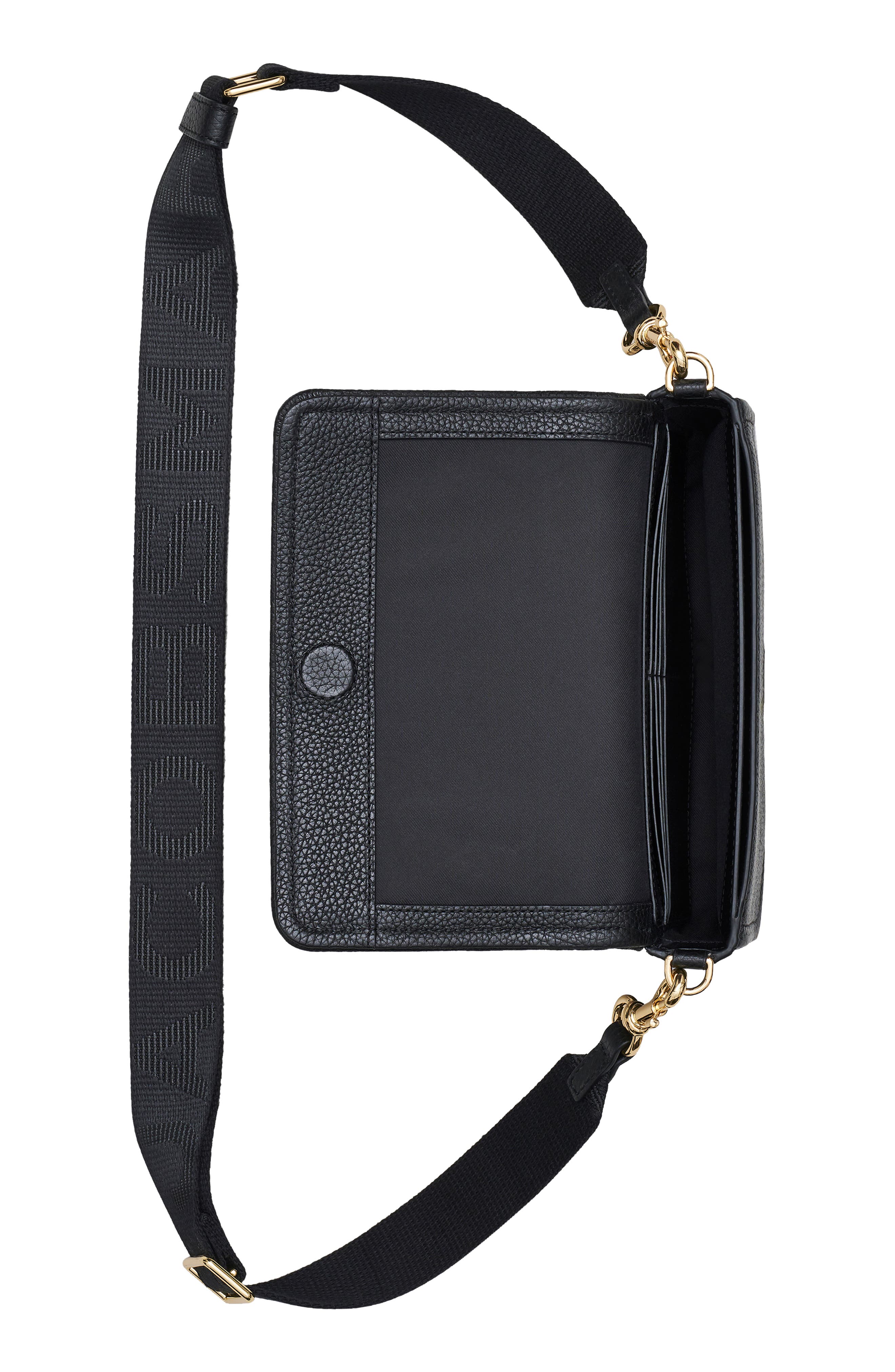 Marc Jacobs The Mini Leather Crossbody Bag, Alternate, color, Black