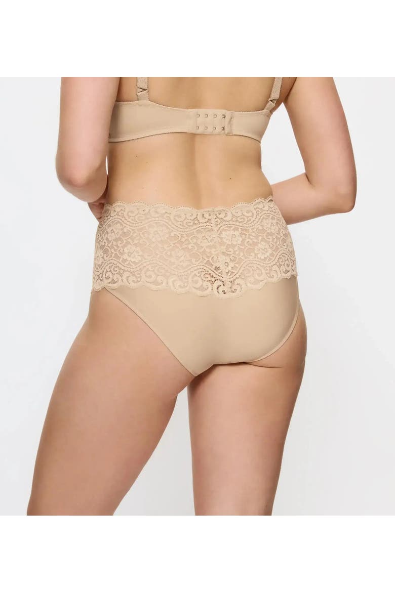 Amourette High-Waisted Lace Brief, Alternate, color, Skin