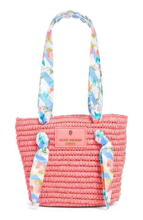 Small Scarf Raffia Tote