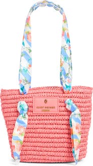 Kurt Geiger London Small Scarf Raffia Tote