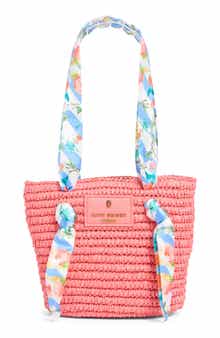 Kurt Geiger London Small Scarf Raffia Tote