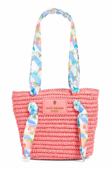 Kurt Geiger London Small Scarf Raffia Tote