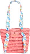 Kurt Geiger London Small Scarf Raffia Tote