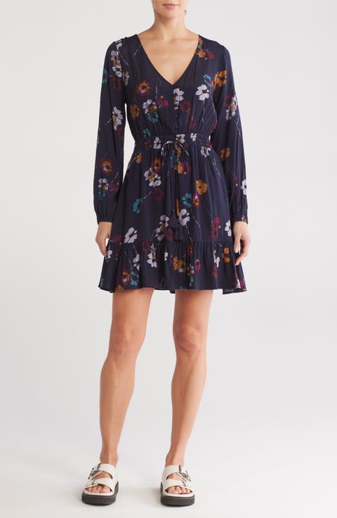 Long Sleeve Floral Print Dress