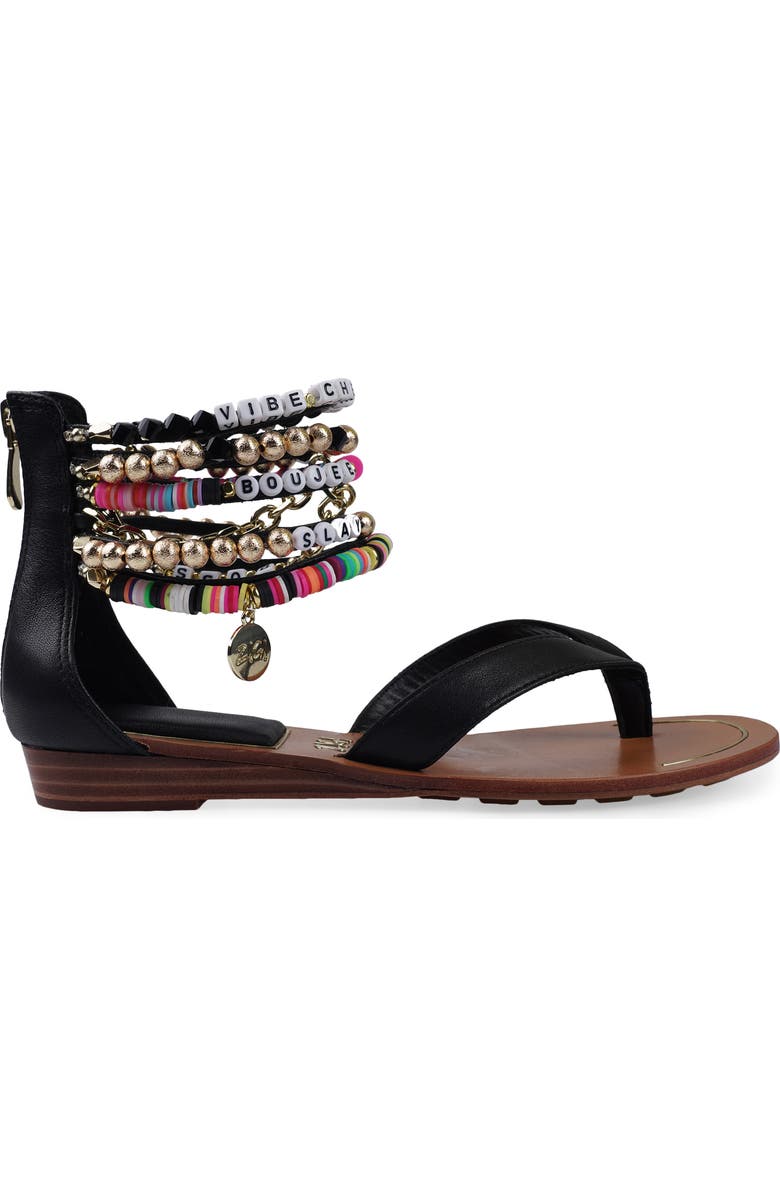 ZIGI Fabulosa Beaded Ankle Cuff Sandal, Alternate, color, Black