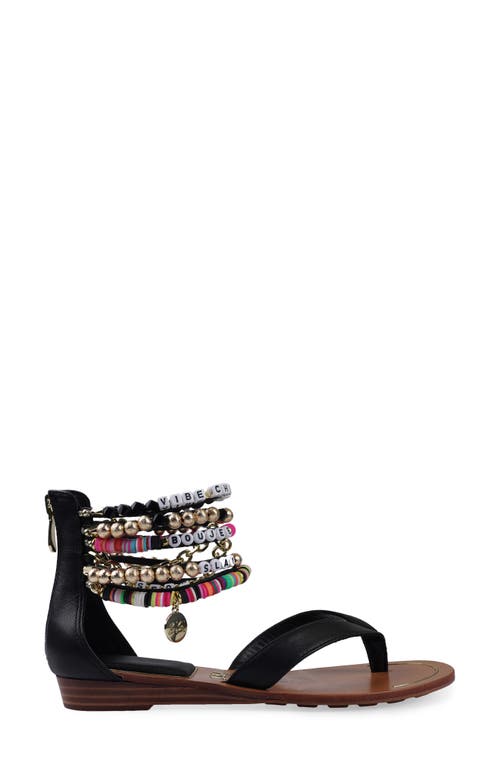 Zigi Fabulosa Beaded Ankle Cuff Sandal In Black