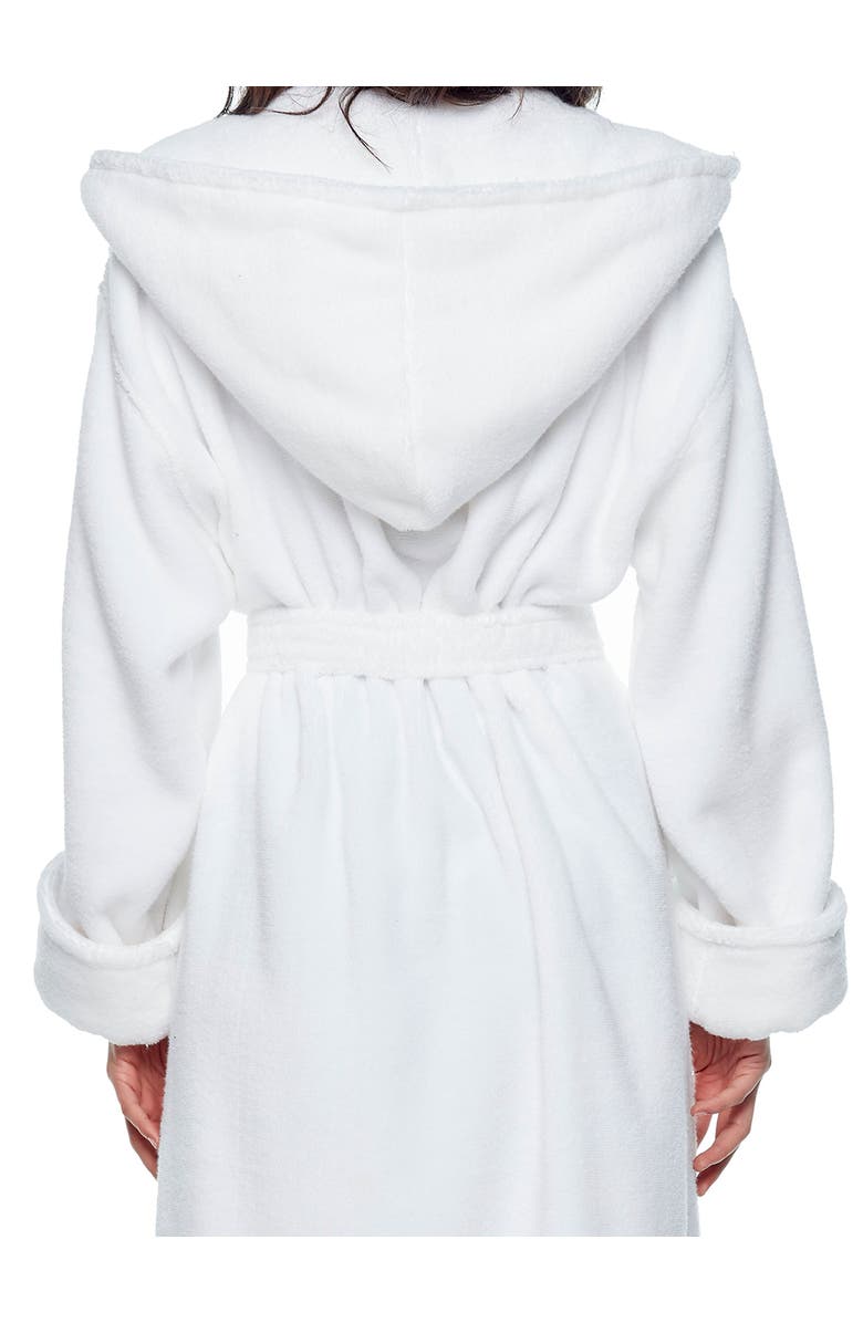 ARUS Softy Womens Ankle Length Long Cotton Robe, Alternate, color, White