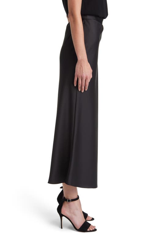 Hugo Boss Vinarea Satin Midi Skirt In Black