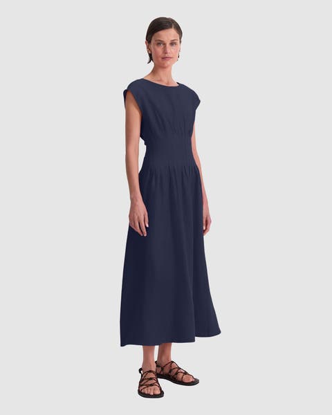 Ariana Pintuck Linen Dress