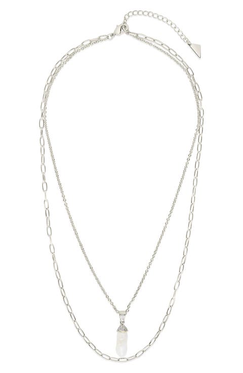 Nerissa 18mm Freshwater Pearl Pendant Layered Necklace