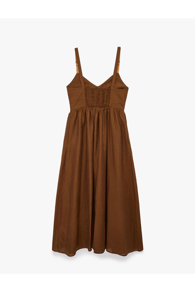 V-Neck Sleeveless Maxi Dress with Adjustable Straps, Alternate, color, BROWN