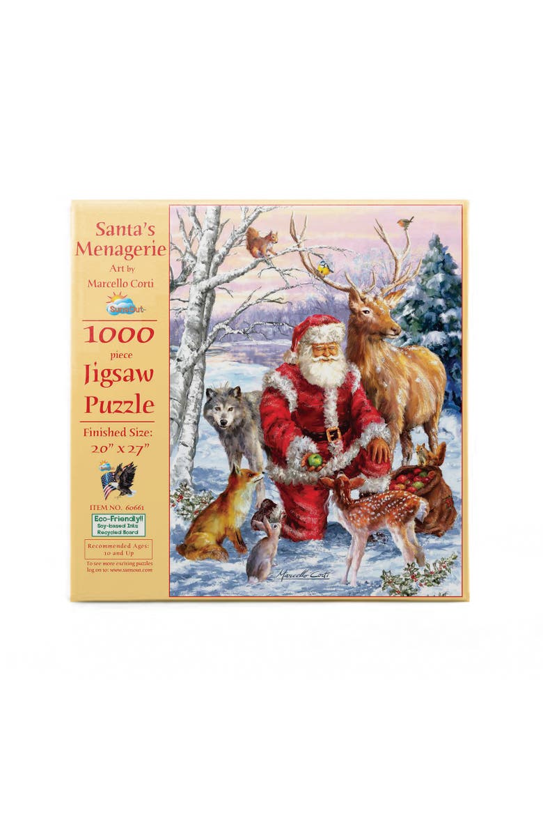 Santa's Menagerie 1000 piece Jigsaw Puzzle for Adults, Alternate, color, Multicolor