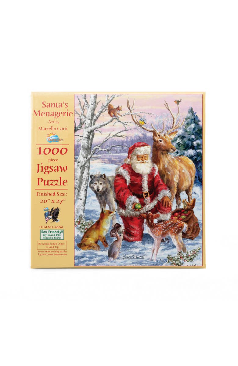 Sunsout Santa's Menagerie 1000 piece Jigsaw Puzzle for Adults, Alternate, color, Multicolor