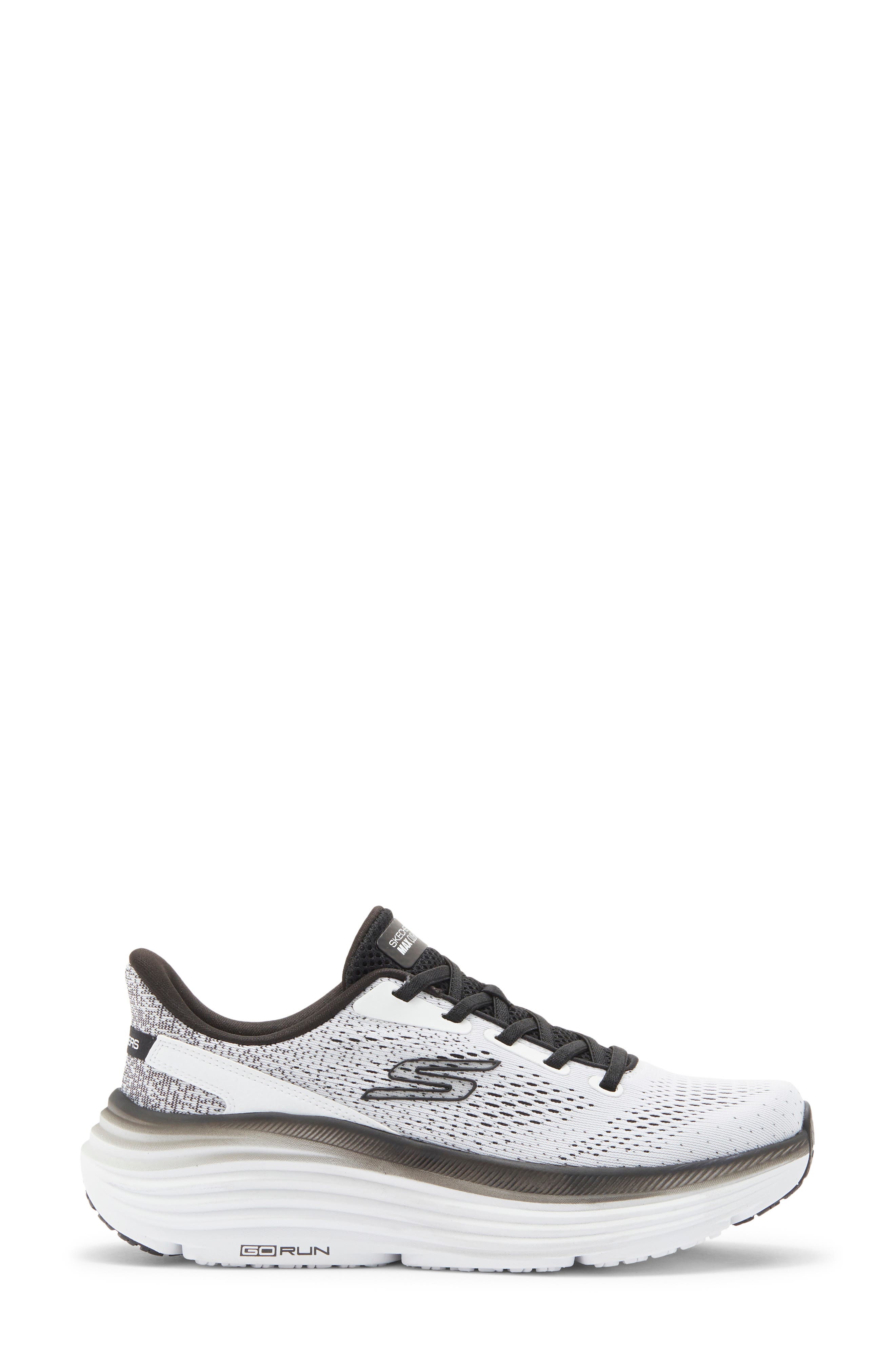 SKECHERS Max Cushiong Endeavor Kauska Sneaker, Alternate, color, White/ Black