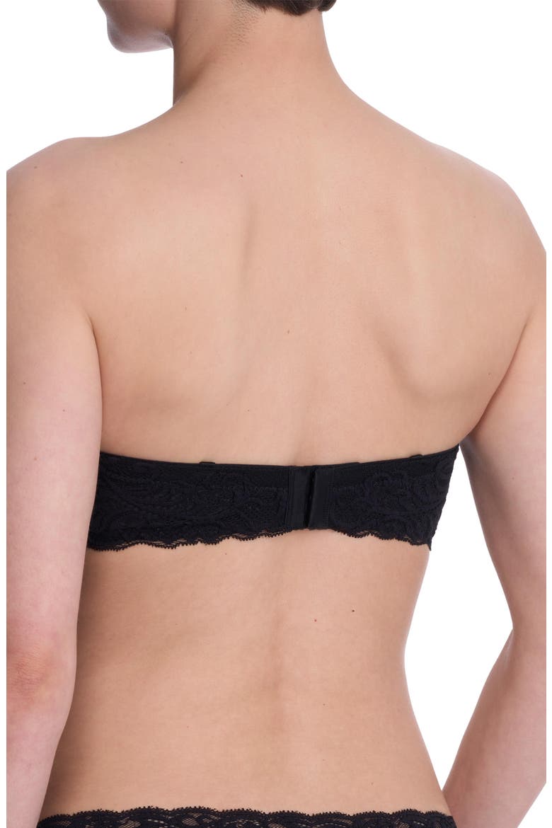 Feathers Underwire Plunge Strapless Bra, Alternate, color, BLACK