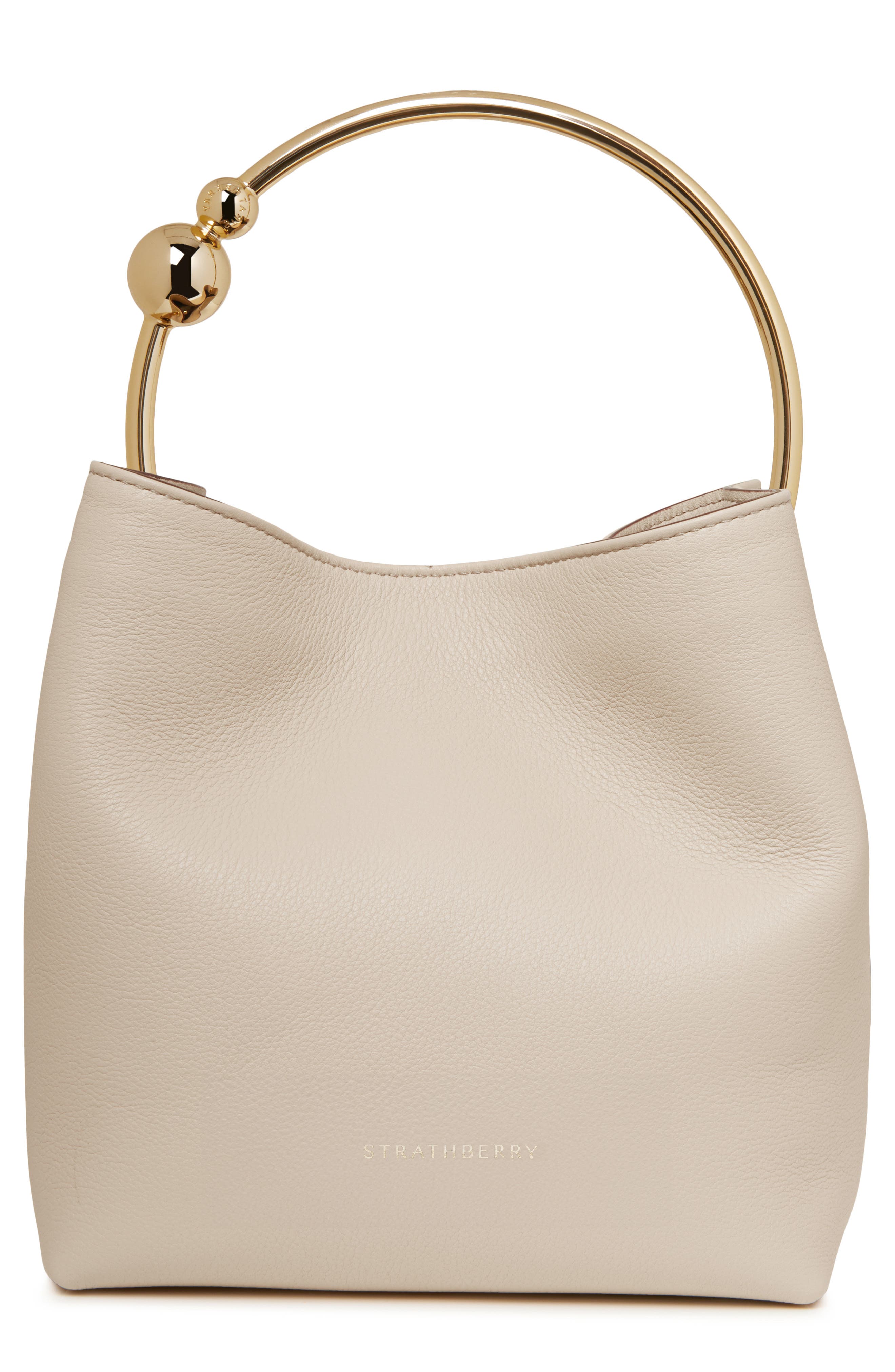 Strathberry The Circus Top Handle Leather Bucket Bag, Main, color, 