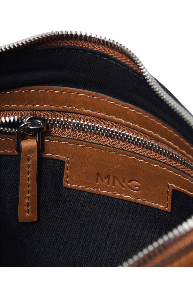 MANGO Leather Shoulder Bag, Alternate, color,