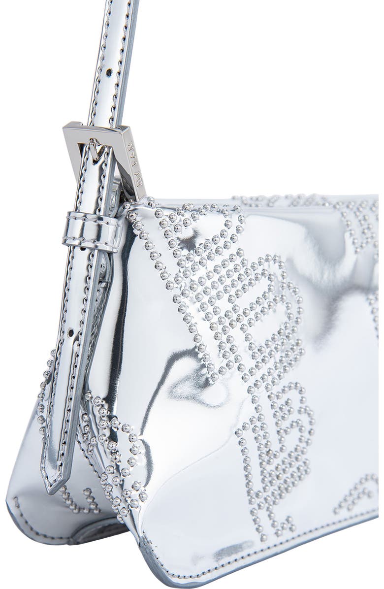 By Far Dulce Stud Metallic Shoulder Bag, Alternate, color,