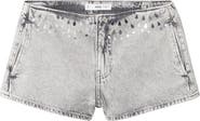 MANGO TEEN Studded Denim Micro Shorts