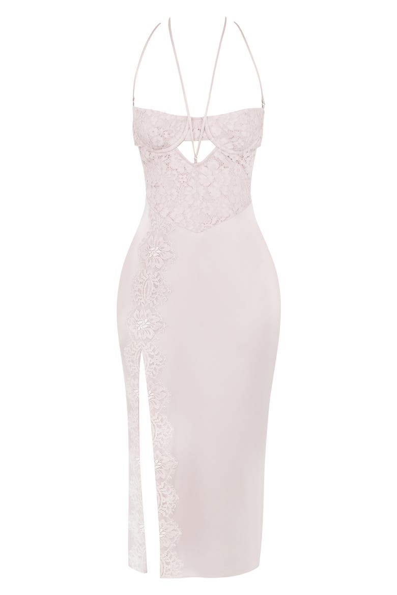 Georgia Lace Cutout Body-Con Dress, Alternate, color, CRYSTAL