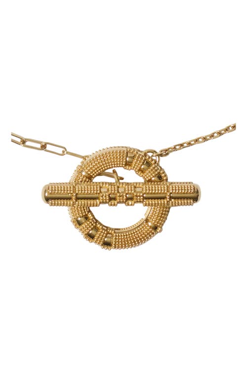 Burberry Check Granulation T-bar Necklace In Neutral