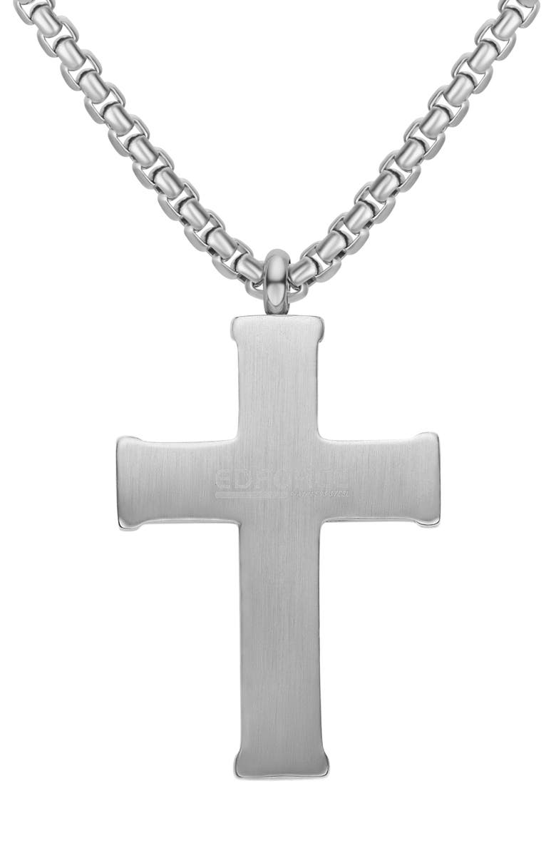 EDFORCE Chevron Cross Pendant Necklace, Alternate, color, Silver
