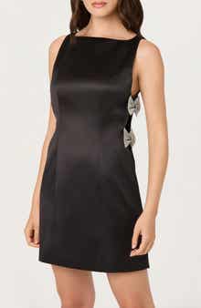 ASTR the Label Kinsey Embellished Bow Satin Minidress
