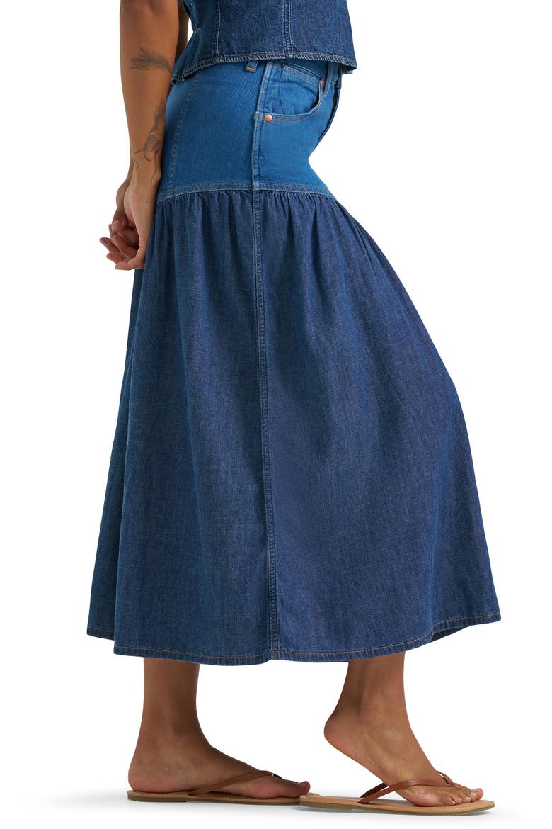 Western Tiered Midi Skirt, Alternate, color, LONE RIDER