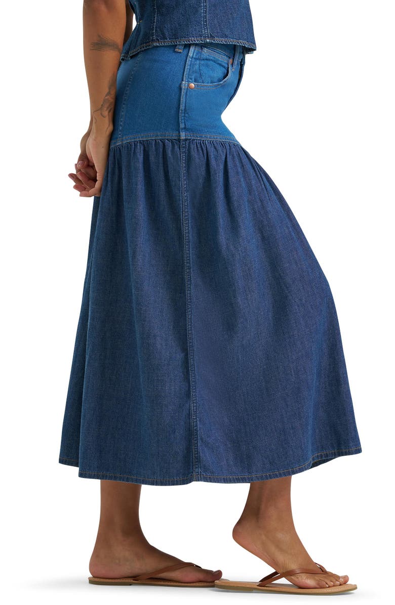 Wrangler Western Tiered Midi Skirt, Alternate, color, 
