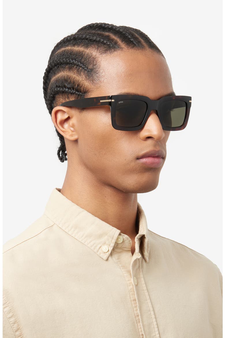 51mm Square Sunglasses, Alternate, color, BROWN