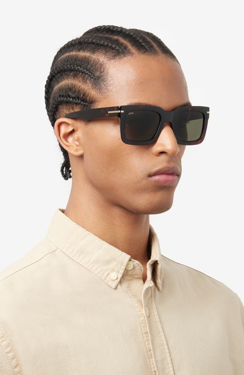 BOSS 51mm Square Sunglasses, Alternate, color, Brown
