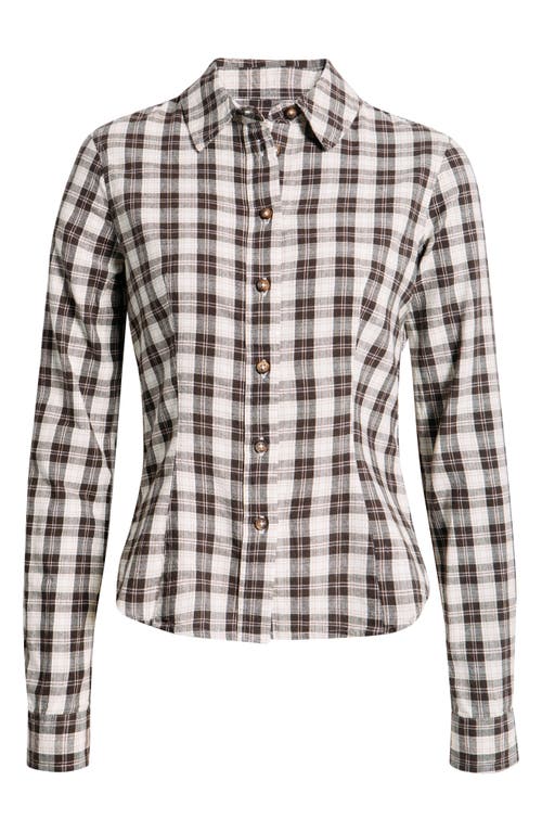 Bdg Urban Outfitters Gwen Plaid Cotton Blend Button-up Shirt In White
