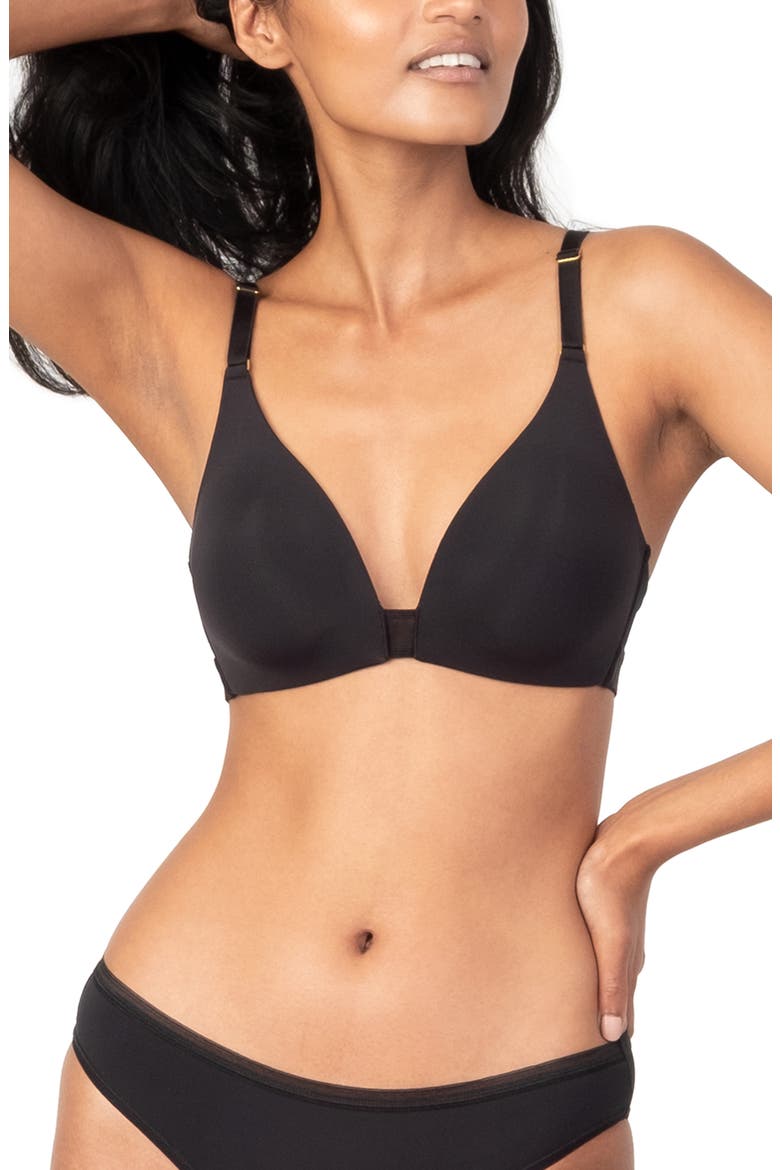The Flex No-Wire Bra, Main, color, JET BLACK