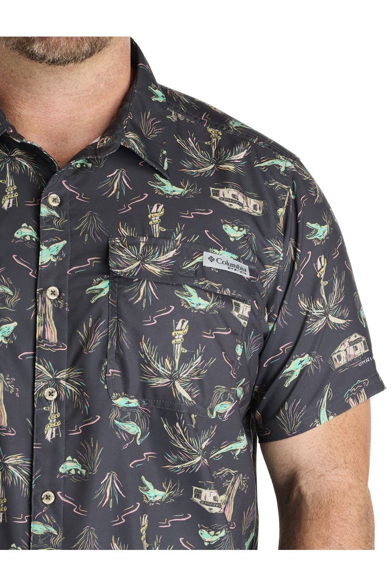 Big & Tall PFG Uncharted Sport Shirt, Alternate, color, SHARK EVERGLADES