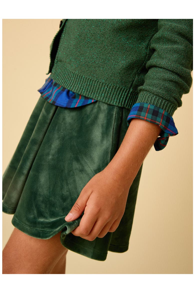 Velour Twirl Skirt, Alternate, color, Pineneedle