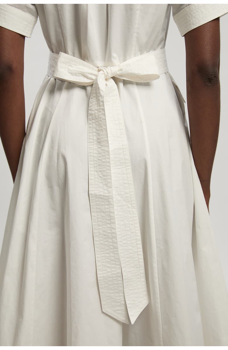 Karen Millen Utility Short Sleeve Organdie Midi Dress, Alternate, color, Ivory