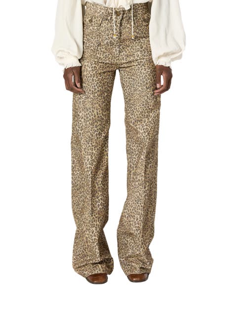 Anna Leopard Print Wide Leg Jeans