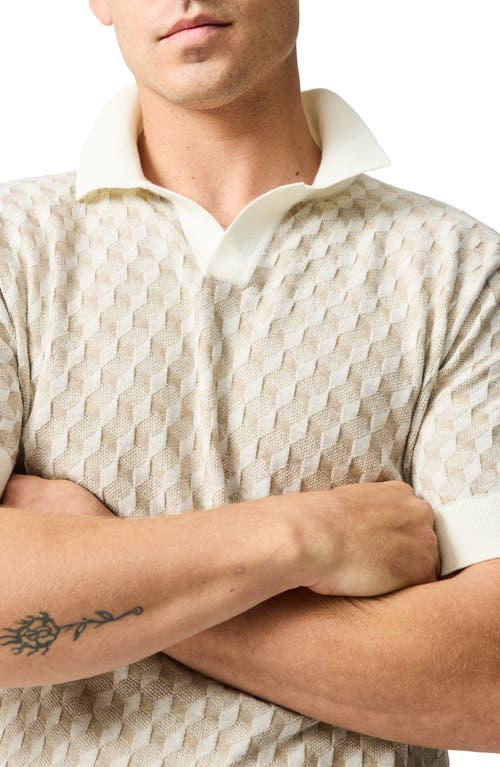 Rodd & Gunn Galdfield Regular Fit Textured Knit Polo Shirt In Cream