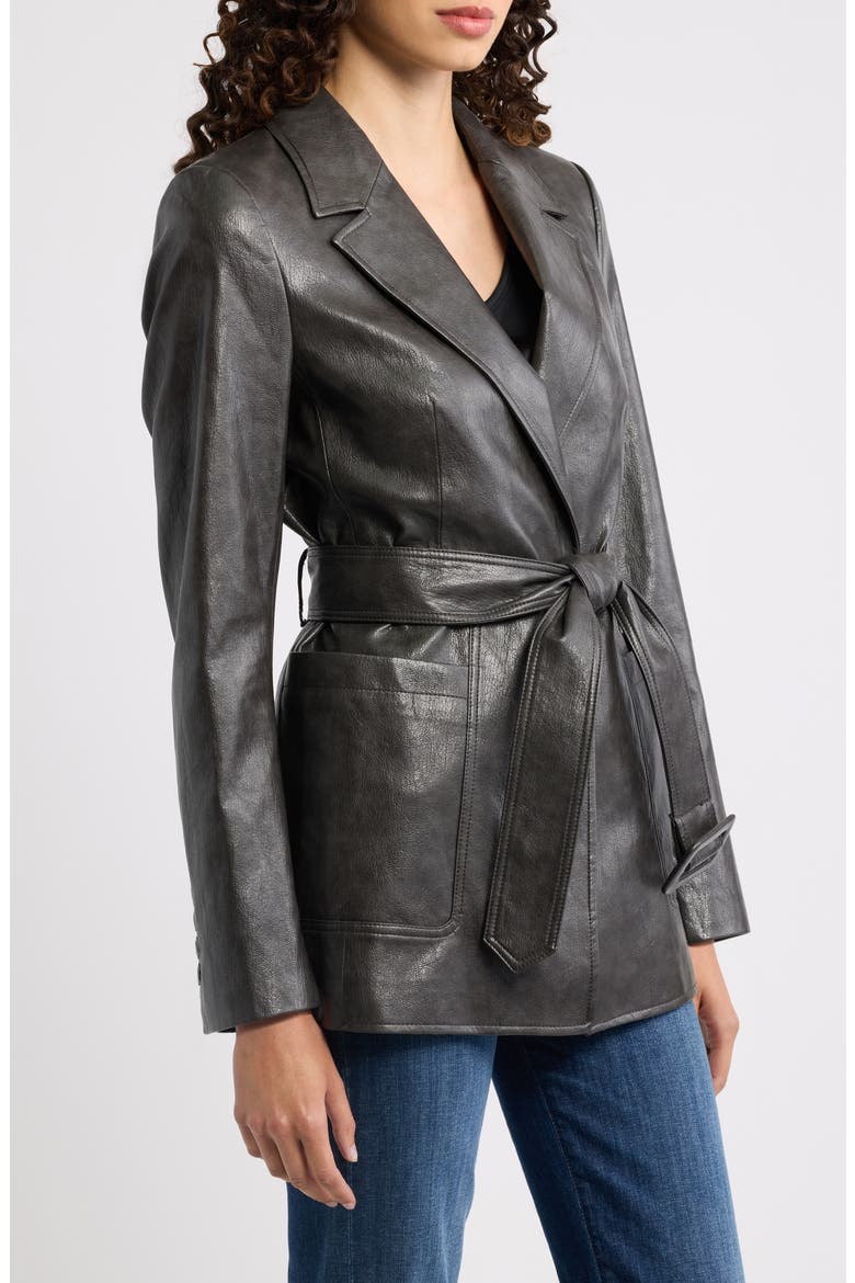 Colleen Faux Leather Jacket, Alternate, color, CARBON