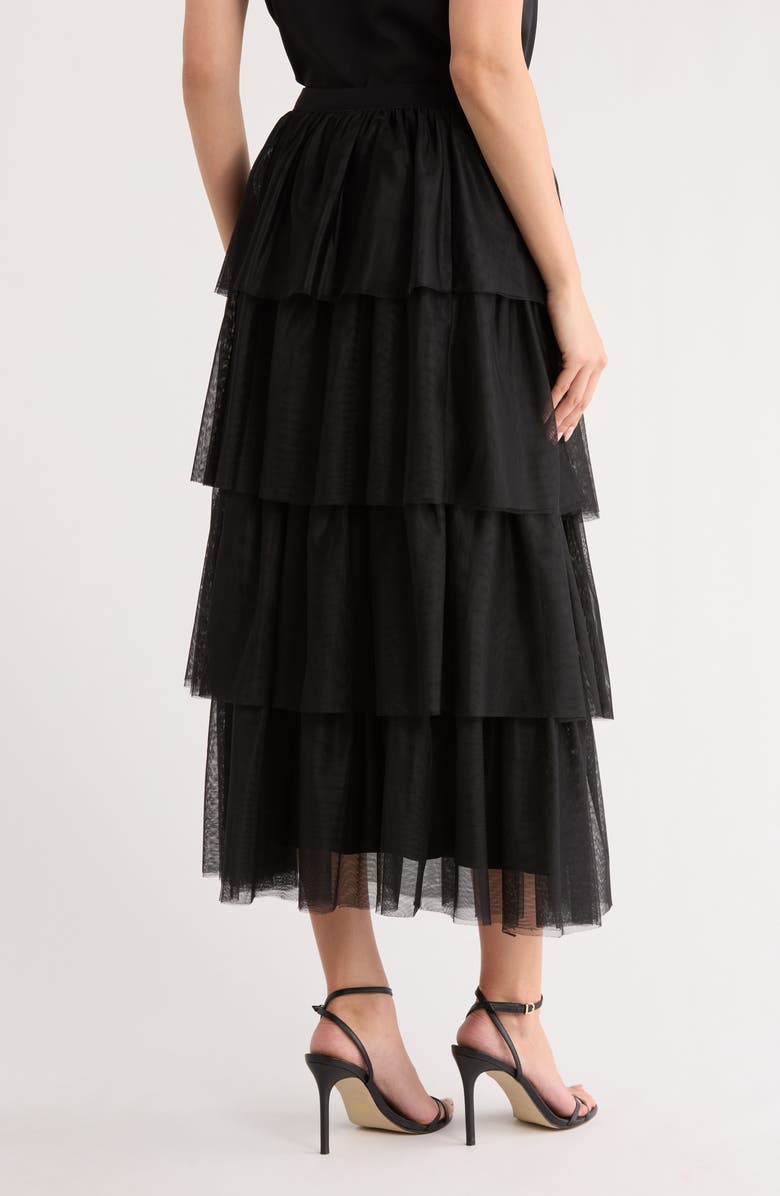DR2 by Daniel Rainn Tiered Tulle Skirt, Alternate, color, Black
