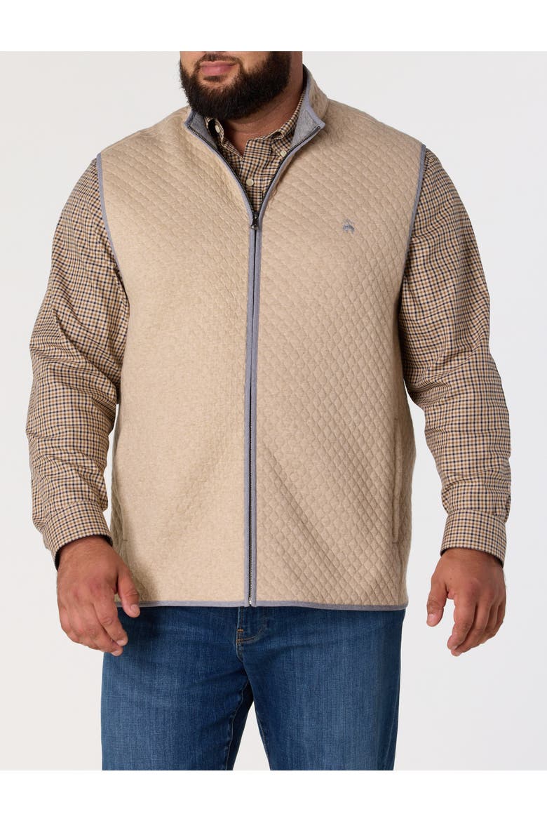 Big & Tall  Diamond Quilted Vest, Main, color, BEIGE