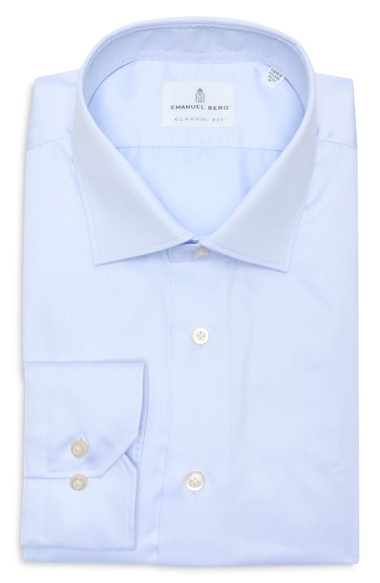 Emanuel Berg Traveller Modern Fit Dress Shirt, Main, color, Light Pastel Blue