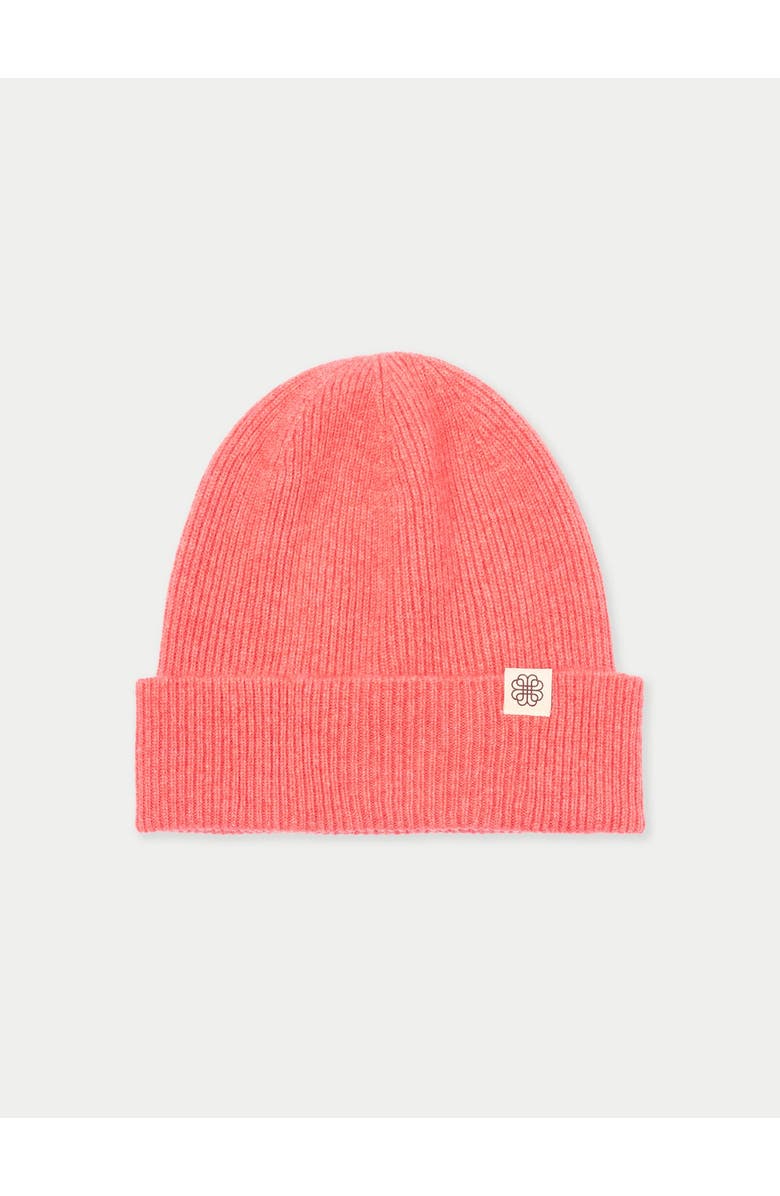 Gobi Cashmere Cashmere Rib Knit Beanie, Alternate, color, Coral