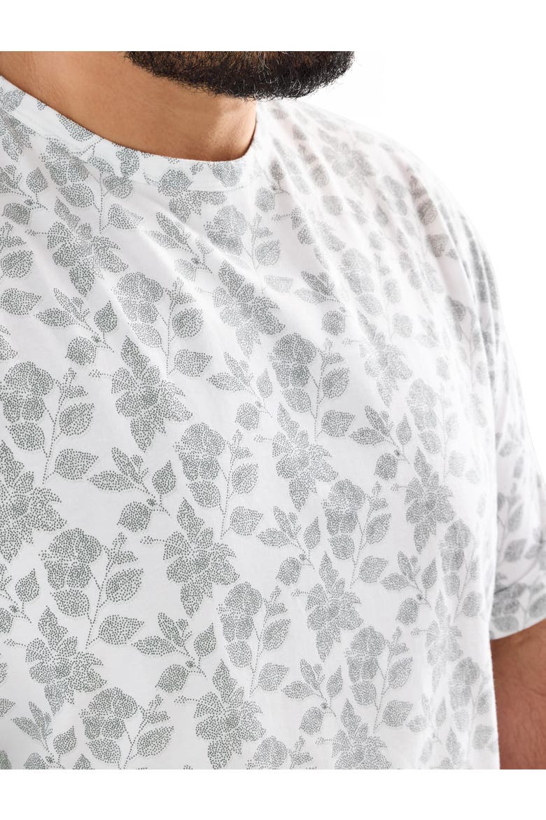 Big & Tall Moisture-Wicking Floral Print T-Shirt, Alternate, color, BLACK