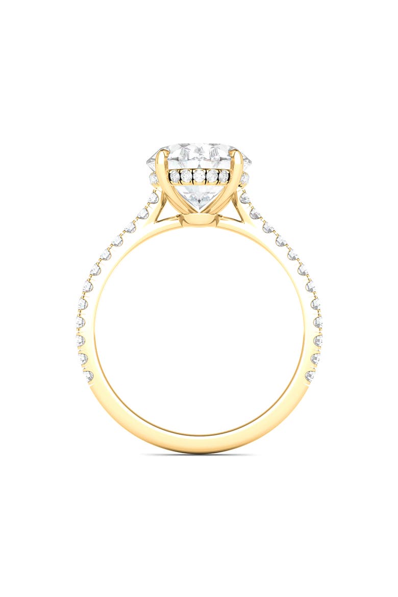 Oval Cut Pavé Lab Grown Diamond Ring, Alternate, color, 3.00 CTW 18K YELLOW GOLD