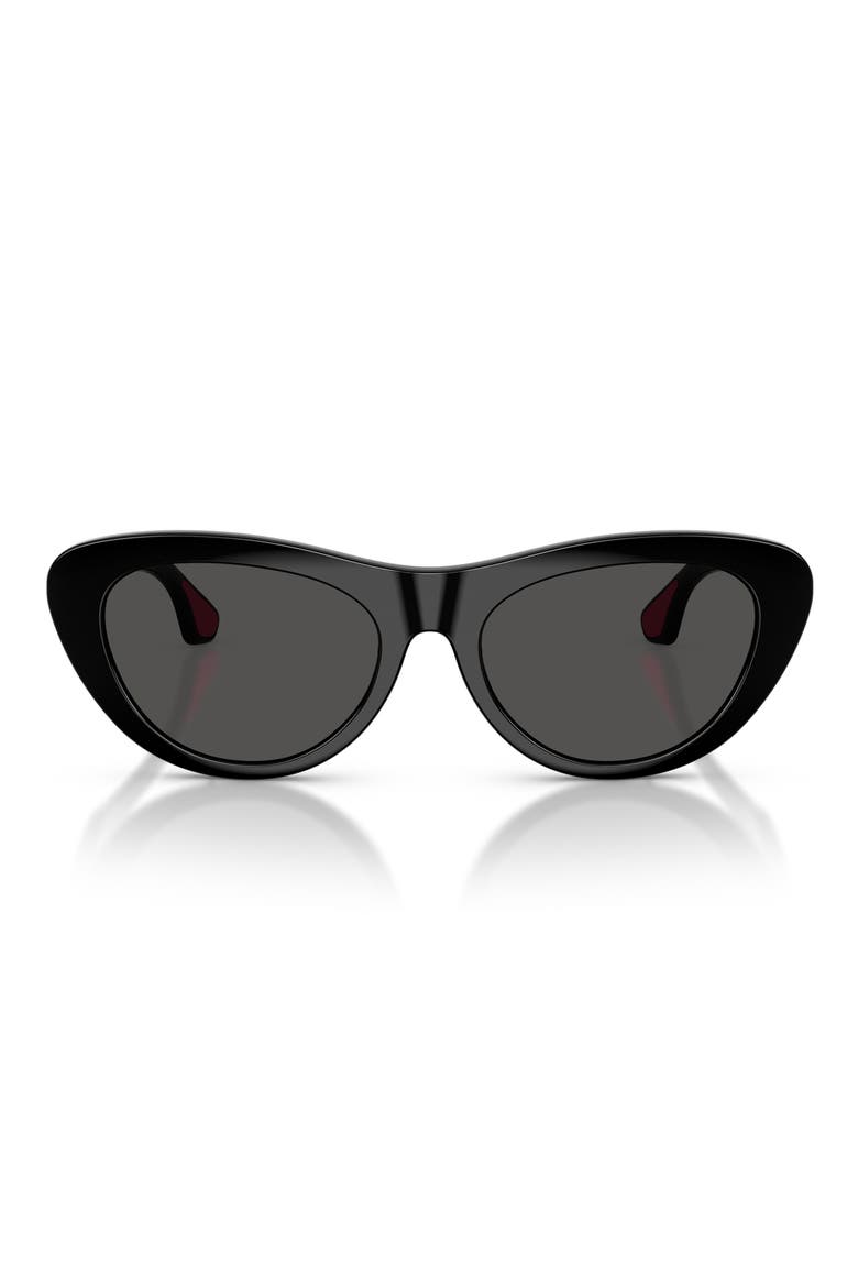 Kids' 49mm Small Cat Eye Sunglasses, Main, color, BLACK / DARK GREY